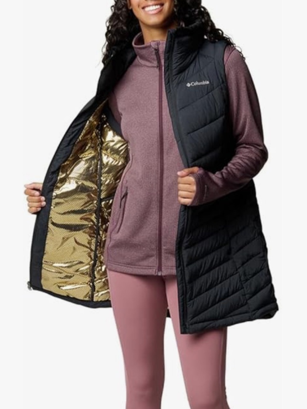 Columbia Joy Peak II Omni Heat Infinity Long Puffer Vest Women’s XL